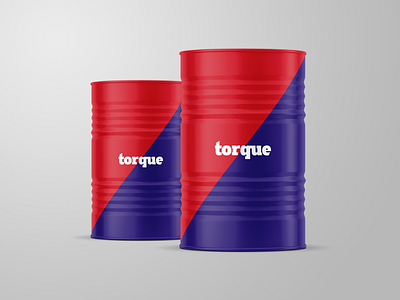 TorqueEngineOil-Branding branding engineoil mockup oilbarrel oilbarrel redandblue