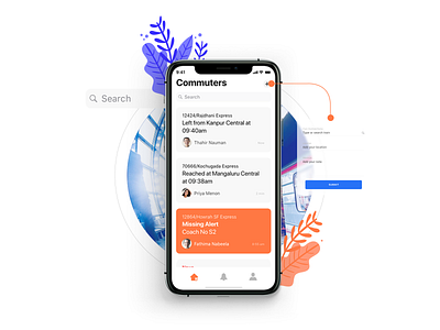 CommutersApp branding cool ui design flat colors mobile app orange ui uidesign uiux