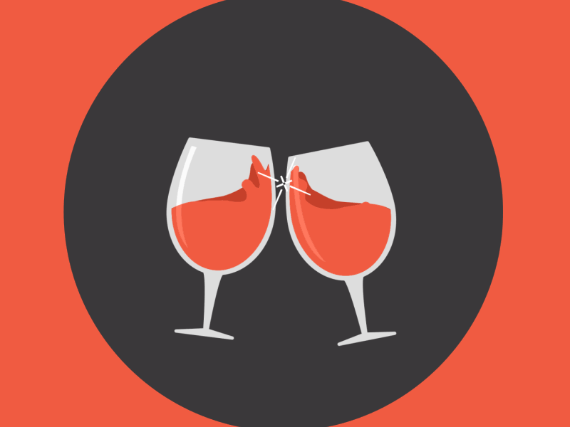 Hightail - Year End Animations (Cheers) {gif} 2d after effects animated cheers gif glasses hightail logo mobile wine