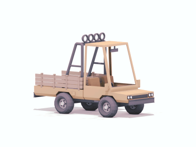 Farm Truck (animated) 3d animated c4d cinema 4d gif low poly truck