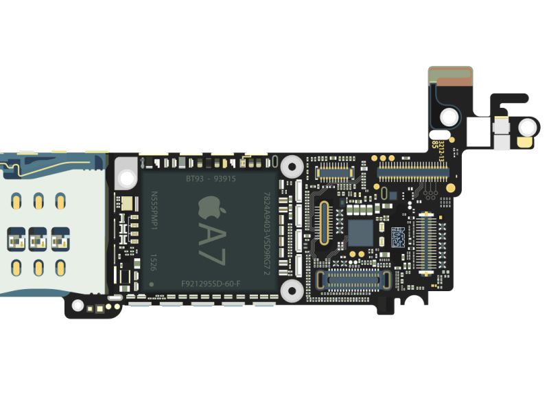 iPhone Build 2 after effects build design gif illustrator internal iphone motherboard parts processor