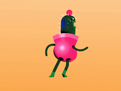 Cactus 2d after effects animation booty cactus character dance design illustration illustrator loop studio