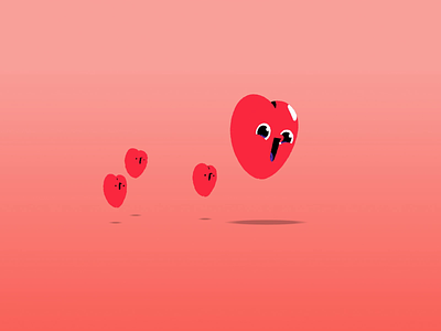 Chasing Hearts 2d after effects animation character gif heart hearts illustration illustrator loop love spin