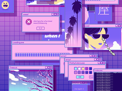 Spam Alert 2d after effects animation character design gif graphic design illustration illustrator loop motion graphics retro spam ui ux vapor wave vaporwave windows