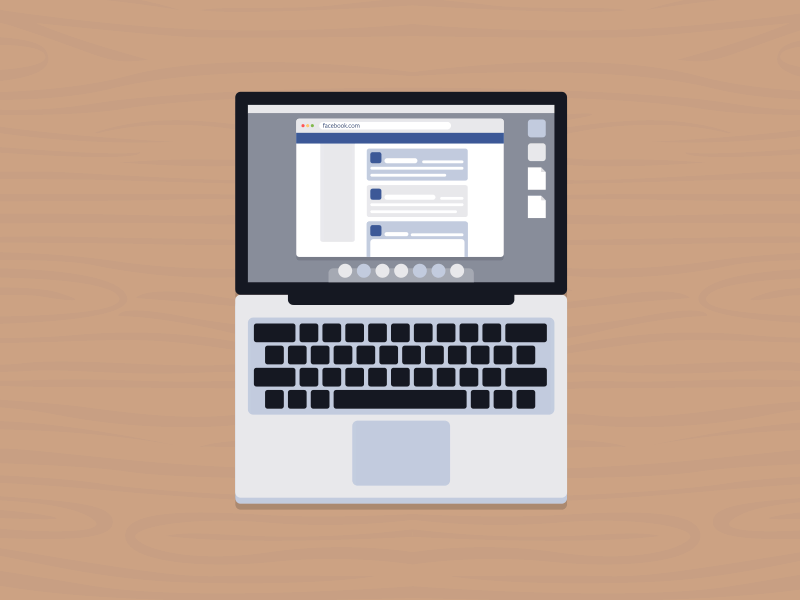 Facebook - Security facebook laptop animation 2d after effects illustration motion device log out security