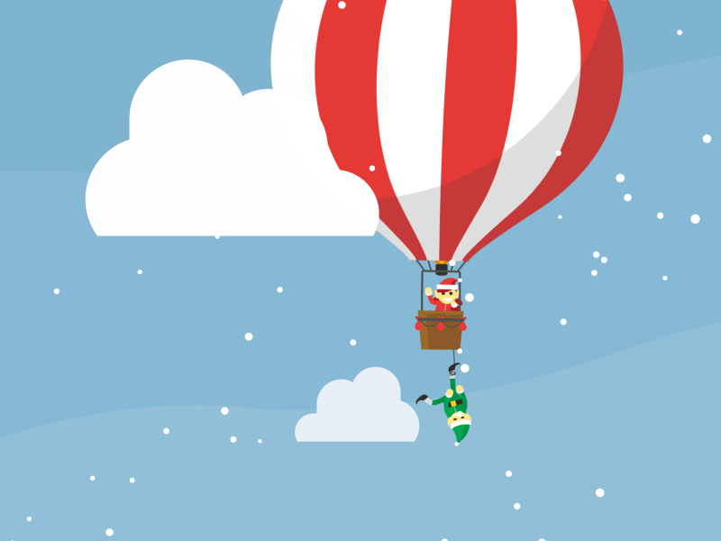 Google Santa Tracker - Hot Air Balloon 2d after effects animation character animation elf flat google illustrator santa tracker