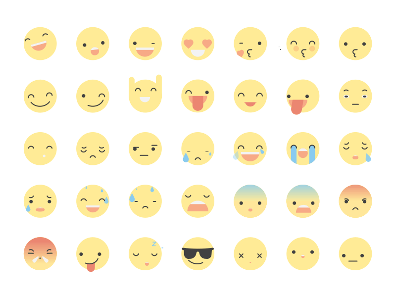 Emojis 2d after effects animation character emoji faces flat illustrator