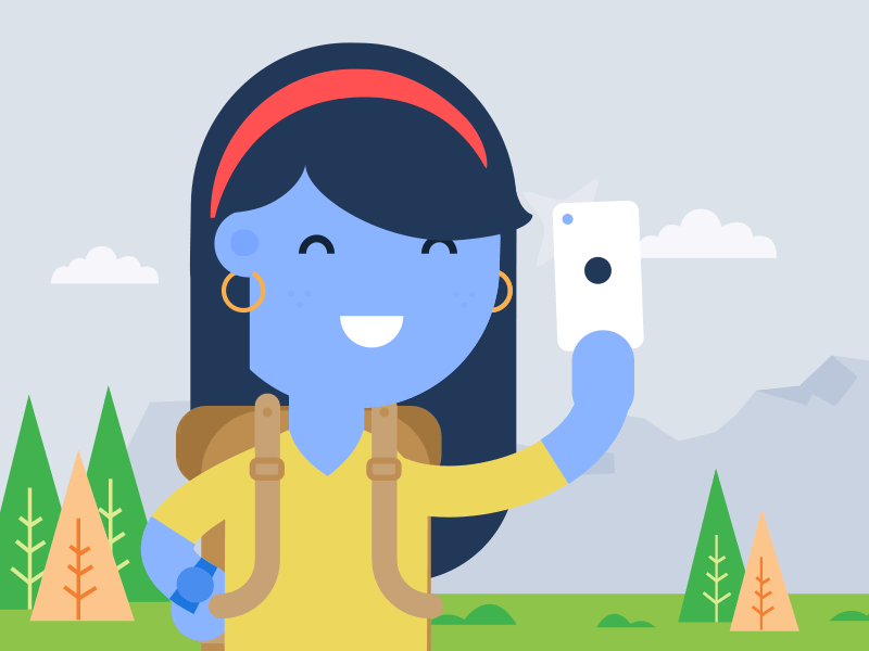 Community Standards - Nature Selfie 2d after effects character child facebook flat illustrator man portrait woman