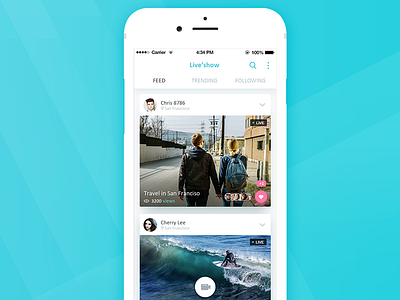 Liveshow app clean flat ios live