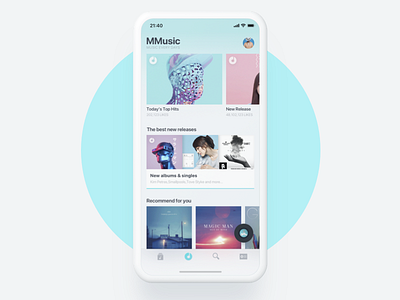 Music Exploration card clean design ios music ui