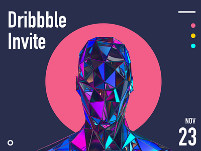 Dribbble invite c4d concept design graphic invite