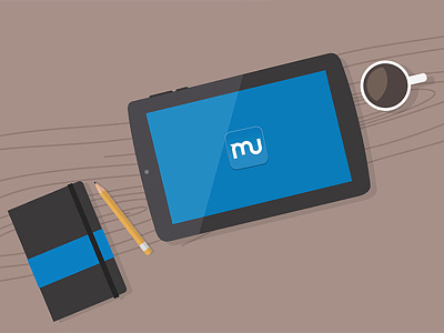 Mushin android coffee design desktop flat moleskine motion office pen tablette