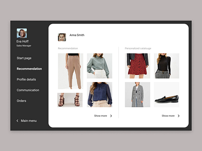 Сoncept app for clothing sellers clothes concept ecommerce manager shop ui ux