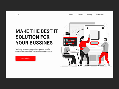 IT solution illustraion it landing ui uiux web