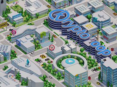 Kriptoloop Cityscape 3d city isometric low poly