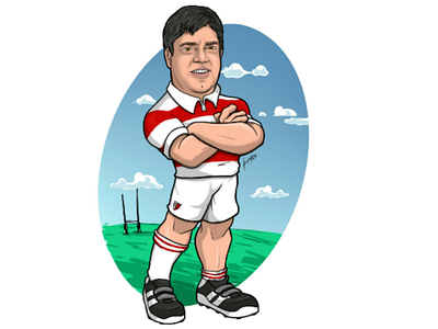 Caricatura Pancu Roger caricatura caricature cartoon dibujo drawing illustrator rugby sport ílustration