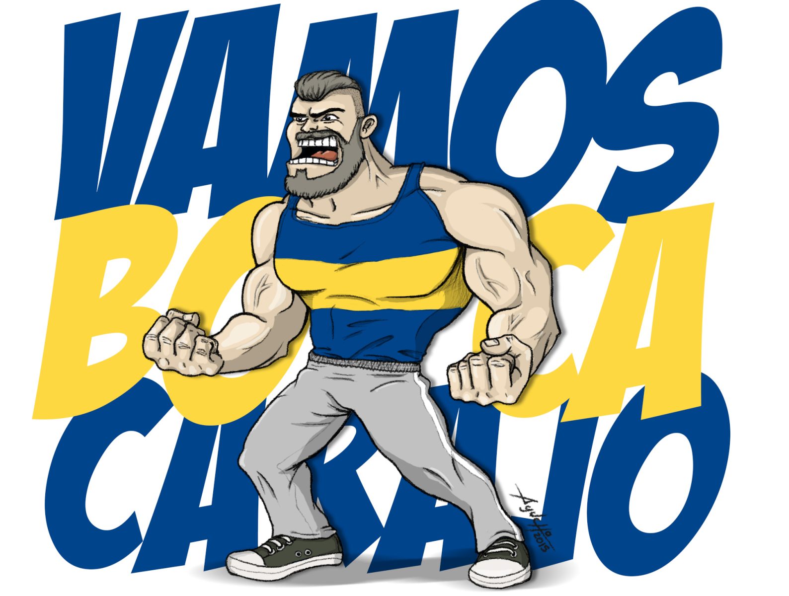 Vamos Boca bocajuniors cartoon dibujo drawing fanart futbol illustration photoshop sports tshirt art