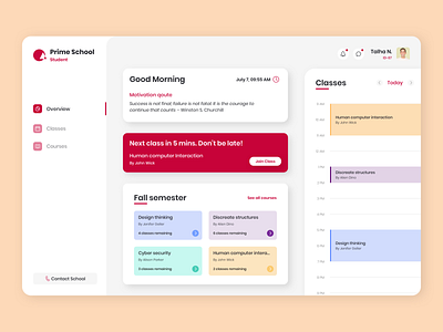 Online Classes Dashboard Concept dashboad dashboard ui online classes product design school ui uiux university