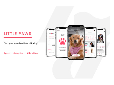 Little Paws Mobile App animals app design branding design mobile app mobile design mobile ui pets ui