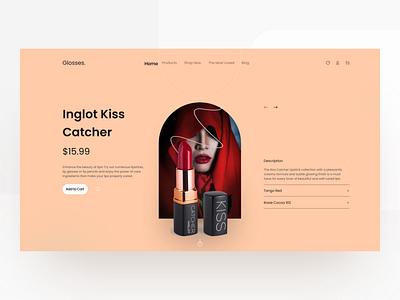 Fashion Website Landing Page fashion girl inglot kiss landing page lipstick minimal