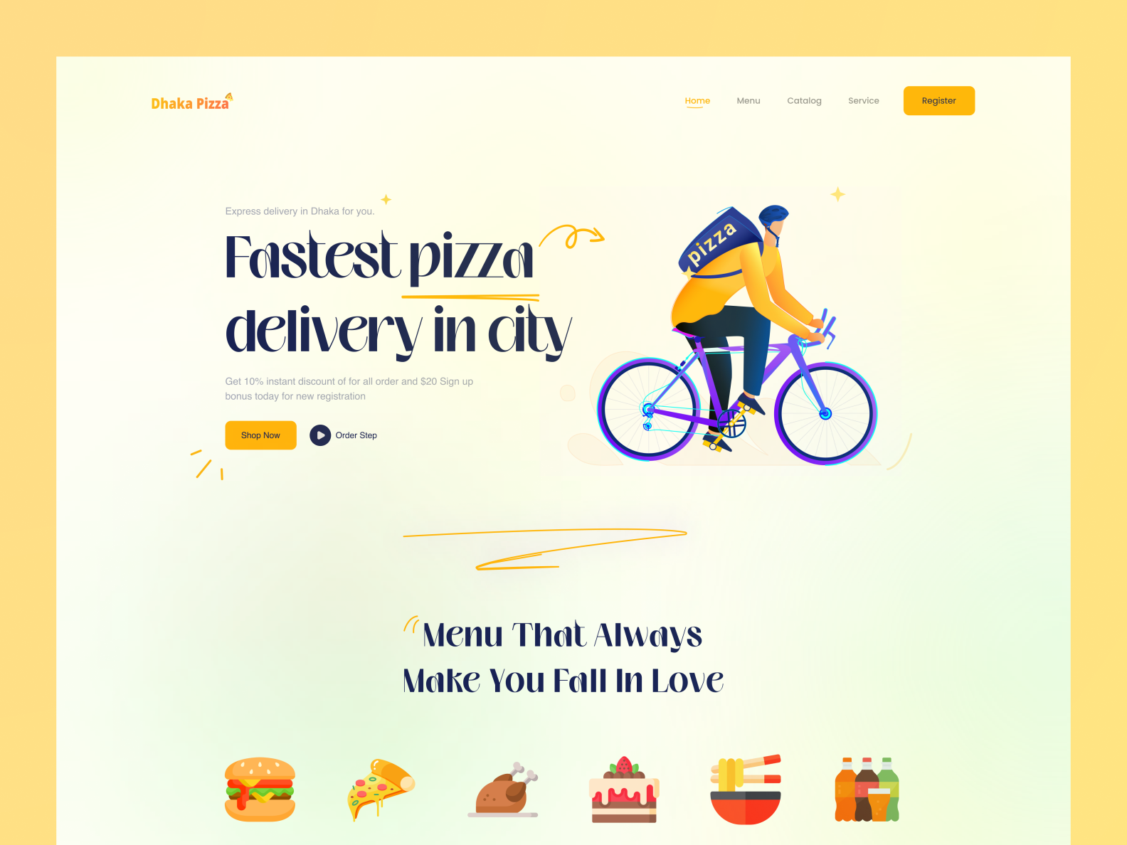 Pizza Delivery Website Landing Page By Ab Faruki On Dribbble