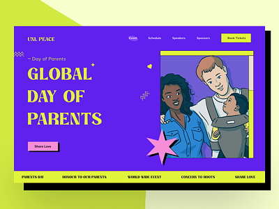 Parents Day Hero Section Design app figma landing page minimal parents design ui uidesigns ux design
