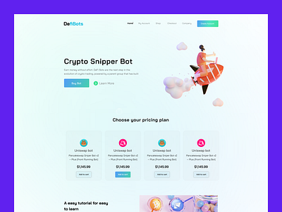 DefiBot Landing Page UI Design app branding defibot design graphic design landing page minimal ui ui design uidesigns