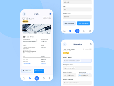 Invoice Management System App UI Design app branding design designtask graphic design invoice landing page minimal ui ui design uidesigns