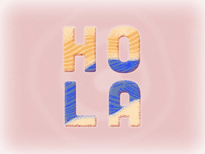 Hola 2d animation after effects animated text grain hola looping matte motion design motion design school text animation texture