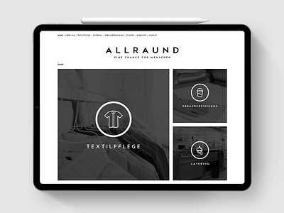 Huefner Design | allrAUnd gGmbH black branding clean germany logo minimal mobile tablet ui web webdesign white