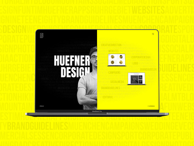 Huefner Design | Rebranding agency agency branding black branding clean corporate identity germany minimal mobile redesign ui web webdesign yellow