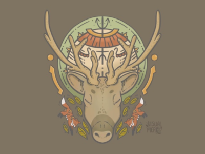Shaman character characterdesign deer head design finland illustration lapland procreate reindeer shaman