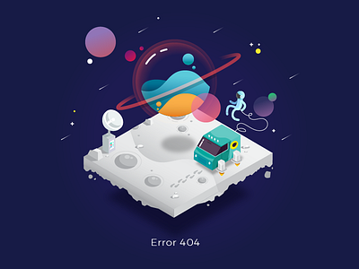 Error 404 illustration 2d design diseño flat ideaware illustration isometric perspective planet space