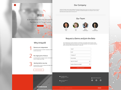 Landing page design