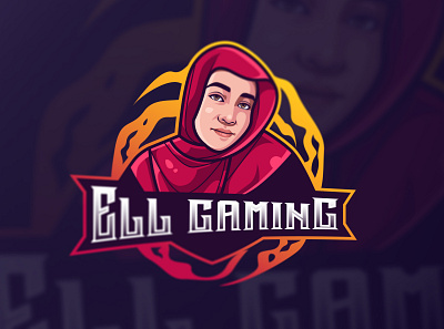 Ell Gaming Logo branding design esport gaming hijab illustration logo mascot mascot logo mixer overlay portfolio portrait streamer twitch twitch logo unique logo