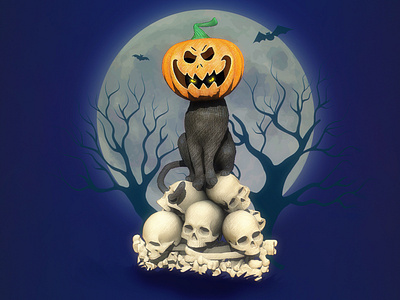 helloweencat graphic design holiday illustration illustrations