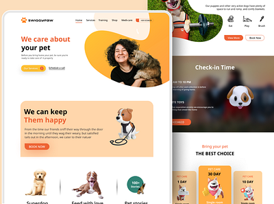 Pet care & salon Web Design branding care design dog figma graphic design icon illustration logo pet ui website
