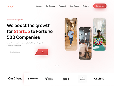 Company Landing Page branding design figma icon landing page logo ui user interface