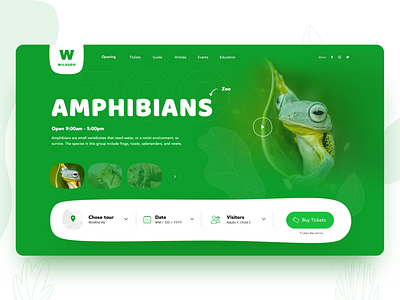 Wildlife Zoo Landing UI animals app design illustration minimal nature typography ui wild zoo