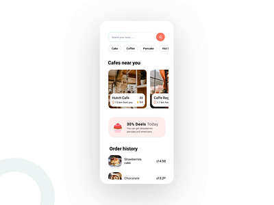 Sweet App UI cake coffee delivery design ios minimal order sweet sweets tasty ui ux