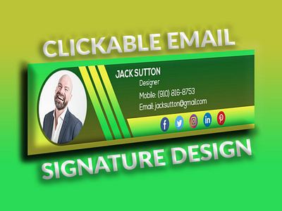 Clickable Email Signature Green Color