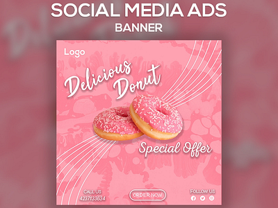 Delicious Donut Social Media Ads Banner