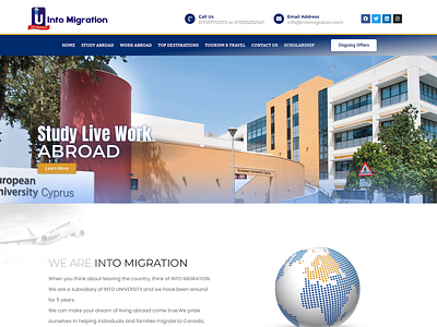 intoMigration Homepage design elementor ui web wordpress