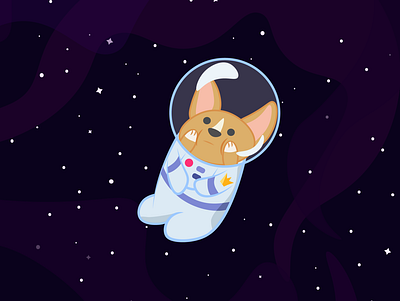 Corgi and space animal animal illustration corgi dog illustration doggy dogs illustration illustration art illustrator pet vector art vector illustration