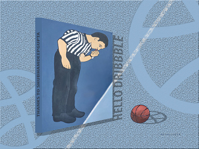 Hello Dribbble - Referee Canvas acrylic painting art art gallery artist artistic canvas colors creative creative design creativity hand drawn ideas illustration innovtive oil painting painting painting brushes sport world sportart sports