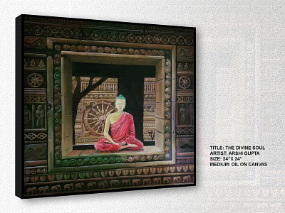 Divine Soul - Canvas Painting architecture art art gallery artist buddha buddhism canvas painting carving composition creativity culture embosed firstshot hand drawn indian mythology oil painting paintings stroke traditional