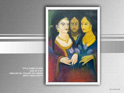 THREE SISTERS acrylic paint art art canvas art for sale art gallery artist artistic canvas painting creativity hand drawn illustration oil painting painting