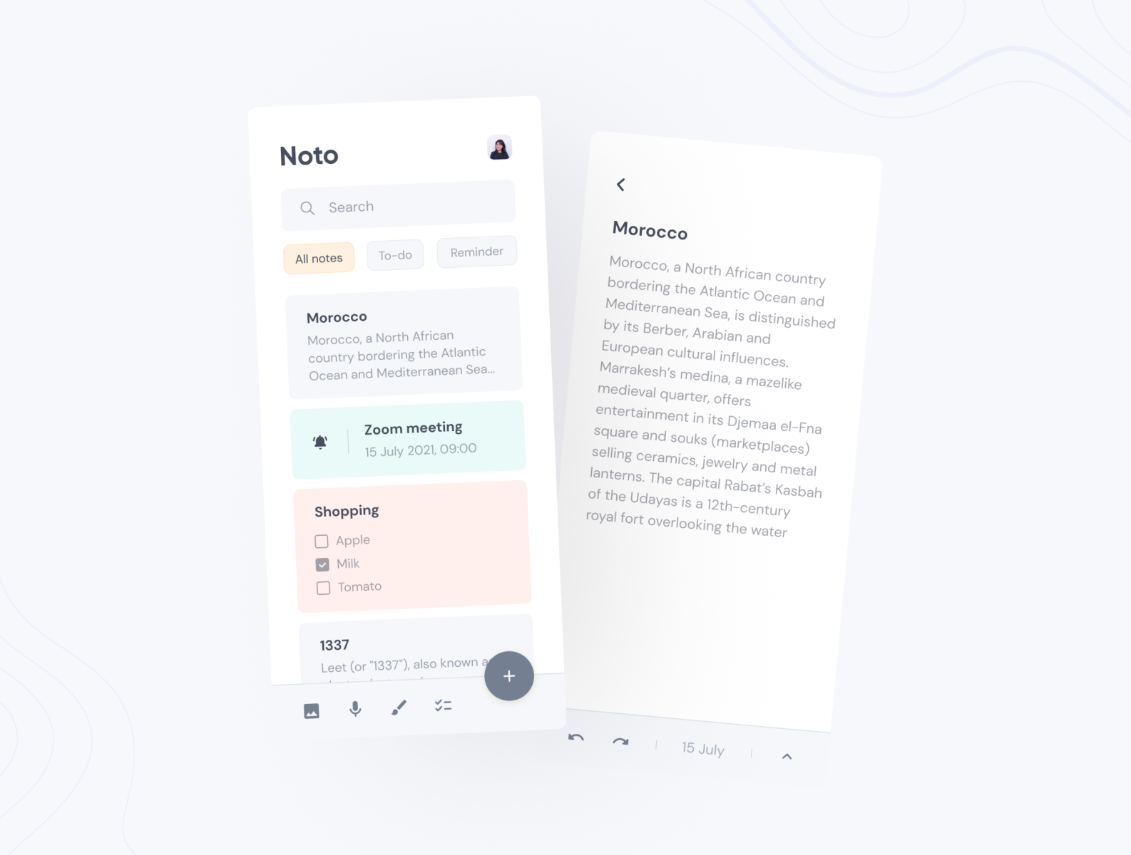 Noto Notepad | UI Design by Yaakoub El Hbari on Dribbble