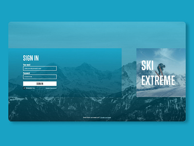 Ski Extreme - Sign In dailyui mountains register signin ski uxui web webdesign