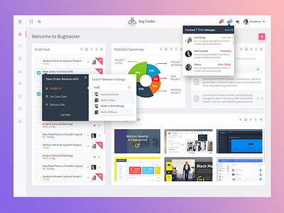 Bug Tracker web application app creative dashboard design portfolio uiux web application web design website